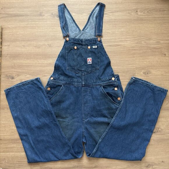 Wrangler Casey Jones Denim Overalls Bib Mens Size L Y2K - Picture 8 of 8